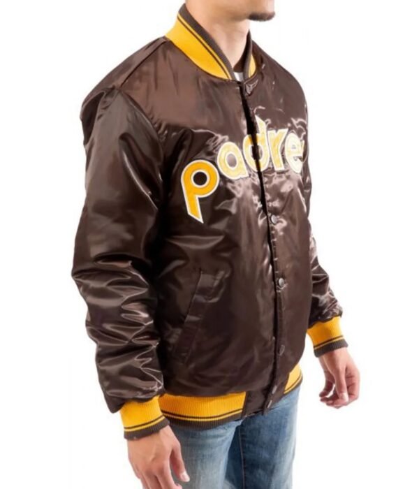 Bomber San Diego Padres Brown Satin Jacket