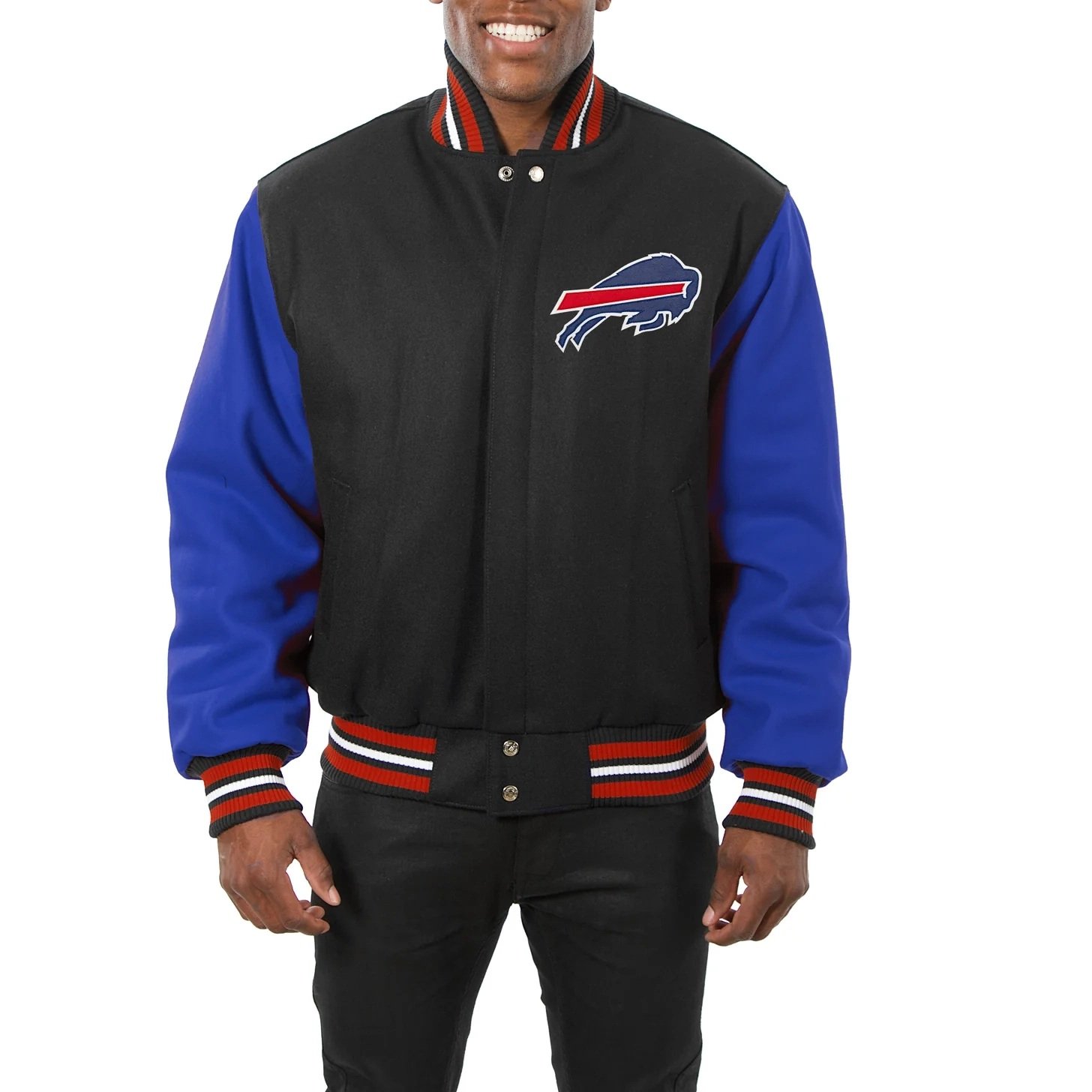 Buffalo Bills Black And Blue Wool Varsity Jacket