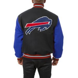Buffalo Bills Black And Blue Wool Varsity Jacket
