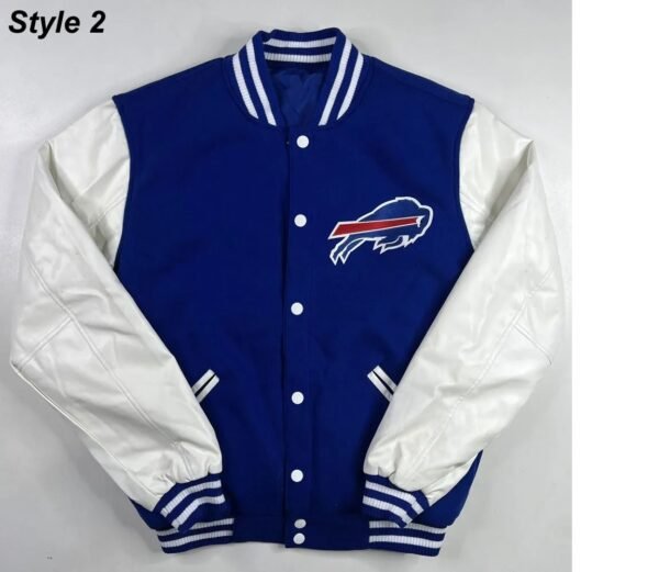 Buffalo Bills Blue and White Letterman Jacket