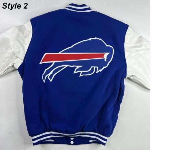 Buffalo Bills Blue and White Letterman Jacket