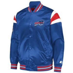 Buffalo Bills Full-Snap Blue Satin Varsity Jacket