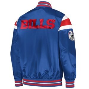Buffalo Bills Full-Snap Blue Satin Varsity Jacket