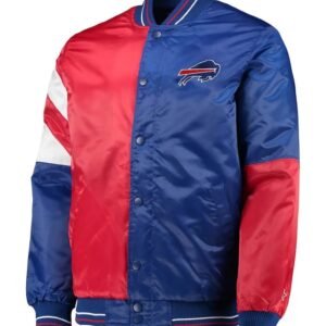Buffalo Bills Leader Full-Snap Blue and Red Satin Jacket