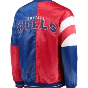 Buffalo Bills Leader Full-Snap Blue and Red Satin Jacket