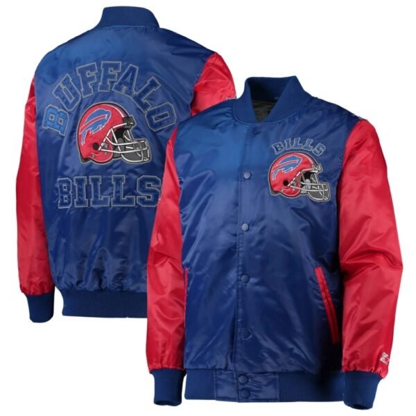 Buffalo Bills Locker Room Throwback Satin Varsity Jacket