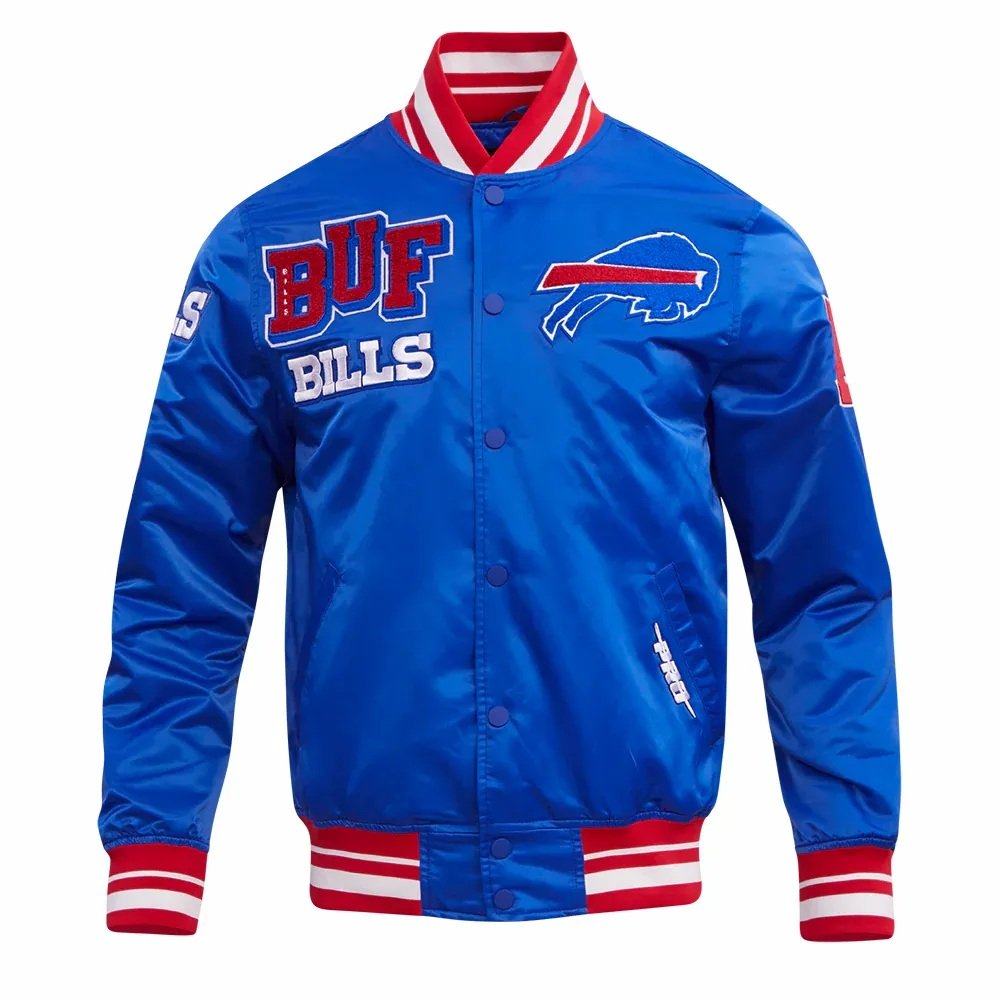 Buffalo Bills Mashup Blue Satin Varsity Jacket