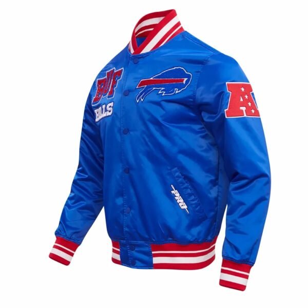 Buffalo Bills Mashup Blue Satin Varsity Jacket