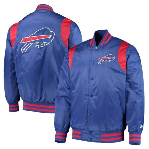 Buffalo Bills Prime Time Blue Satin Varsity Jacket