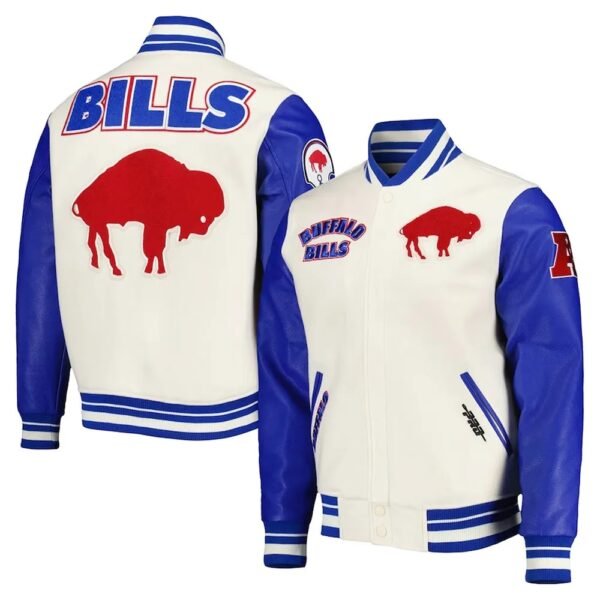 Buffalo Bills Retro Classic Royal and Cream Varsity Jacket