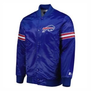 Buffalo Bills The Pick and Roll Blue Satin Varsity Jacket