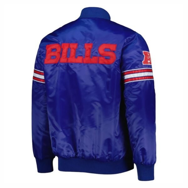 Buffalo Bills The Pick and Roll Blue Satin Varsity Jacket