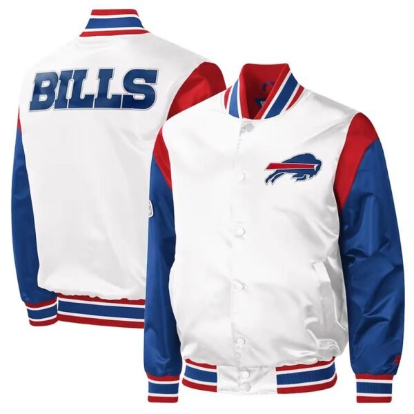 Buffalo Bills Throwback Warm Up Pitch Varsity Satin Jacket