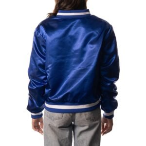Buffalo Bills Womens Full-Zip Bomber Blue Varsity Jacket
