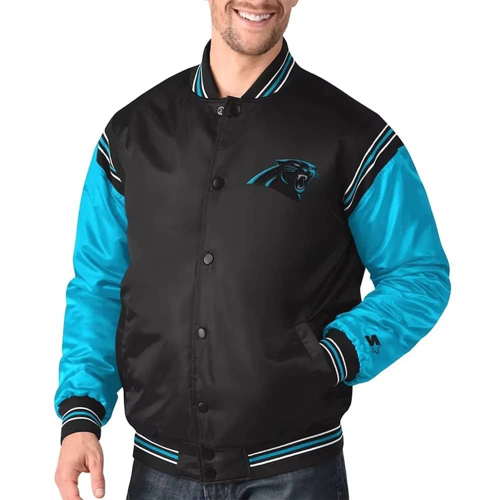 Carolina Panthers Enforcer Satin Varsity Jacket