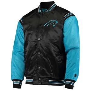 Carolina Panthers Enforcer Satin Varsity Jacket