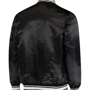 Carolina Panthers Locker Room Bomber Satin Jacket