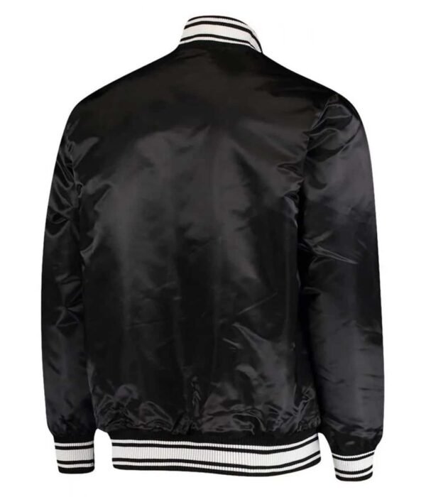 Carolina Panthers Locker Room Bomber Satin Jacket