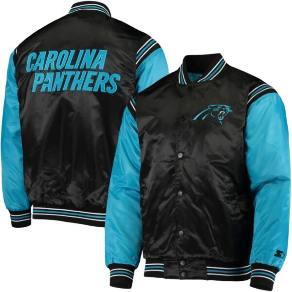 Carolina Panthers Satin Varsity Full-Snap Jacket
