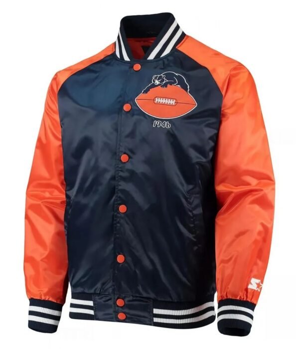 Chicago Bears Clean Up Throwback Satin Full-Snap Jacket