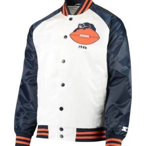 Chicago Bears Clean Up Throwback Satin Full-Snap Jacket