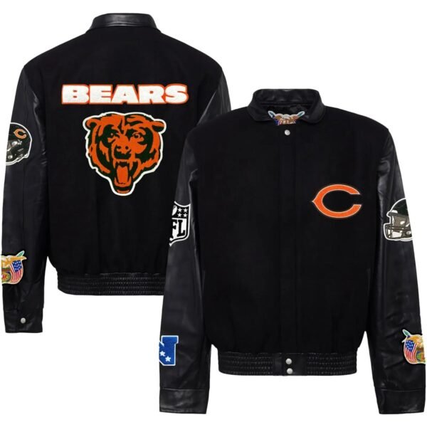 Chicago Bears Jeff Hamilton Wool and Leather Varsity Jacket