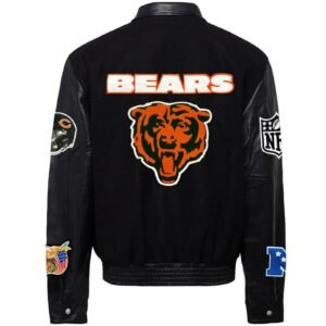 Chicago Bears Jeff Hamilton Wool and Leather Varsity Jacket