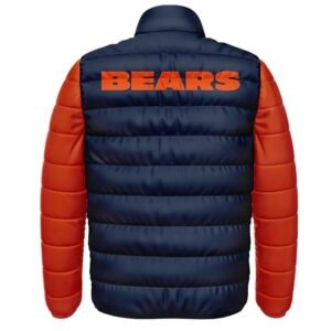 Chicago Bears Navy and Orange Puffer Jacket