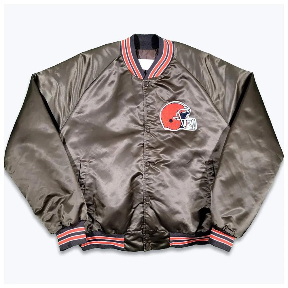 Cleveland Browns 80s Bomber Satin Jacket