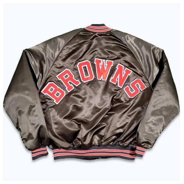 Cleveland Browns 80s Bomber Satin Jacket
