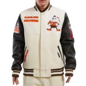 Cleveland Browns Wool and Leather Varsity Jacket