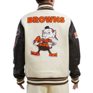 Cleveland Browns Wool and Leather Varsity Jacket