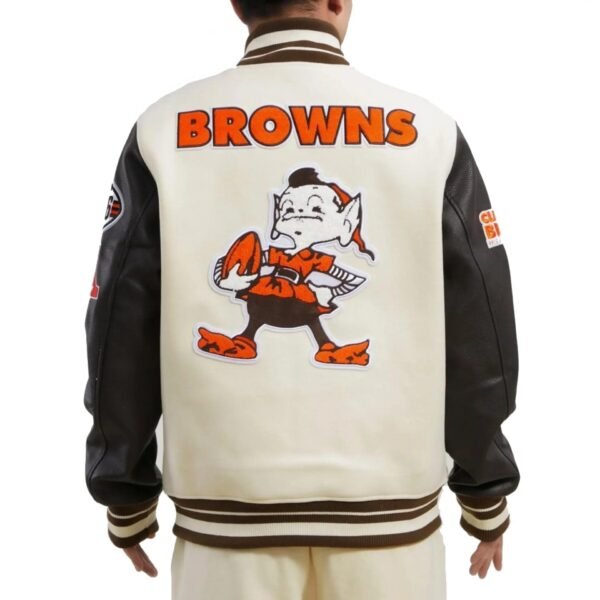 Cleveland Browns Wool and Leather Varsity Jacket