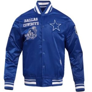 Dallas Cowboys Classic Blue Satin Varsity Jacket