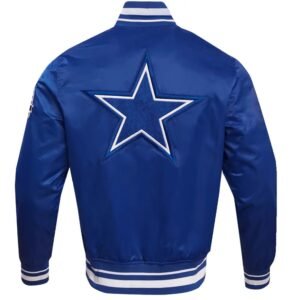 Dallas Cowboys Classic Blue Satin Varsity Jacket