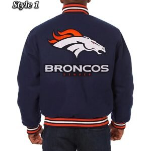 Denver Broncos Wool Varsity Blue Jacket