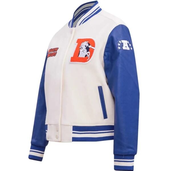 Denver Broncos Classic Rib Wool and Leather Varsity Jacket