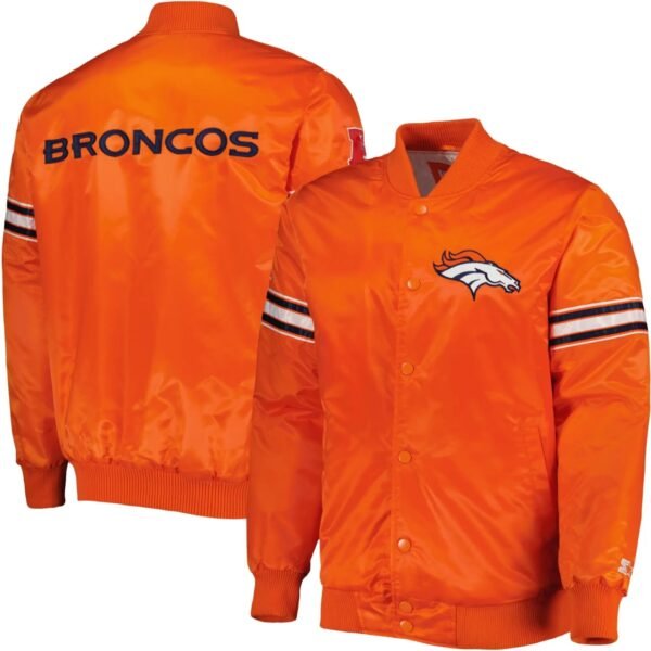 Denver Broncos Football Team Players Orange Varsity Jacket