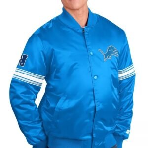 Detroit Lions Striped Satin Jacket