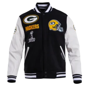 Green Bay Packers Mash Up Wool Varsity Jacket