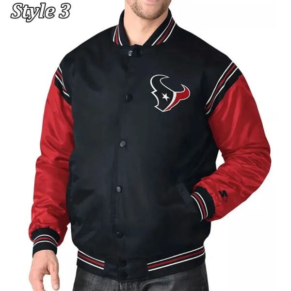 Houston Texans Enforcer Navy and Red Satin Jacket