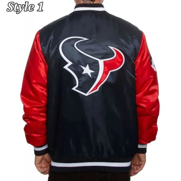Houston Texans Enforcer Navy and Red Satin Jacket