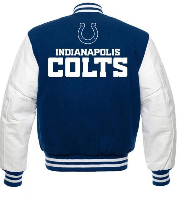Indianapolis Colts Blue and White Letterman Jacket