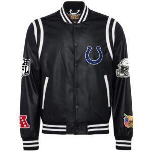 Indianapolis Colts Jeff Hamilton Leather Varsity Jacket