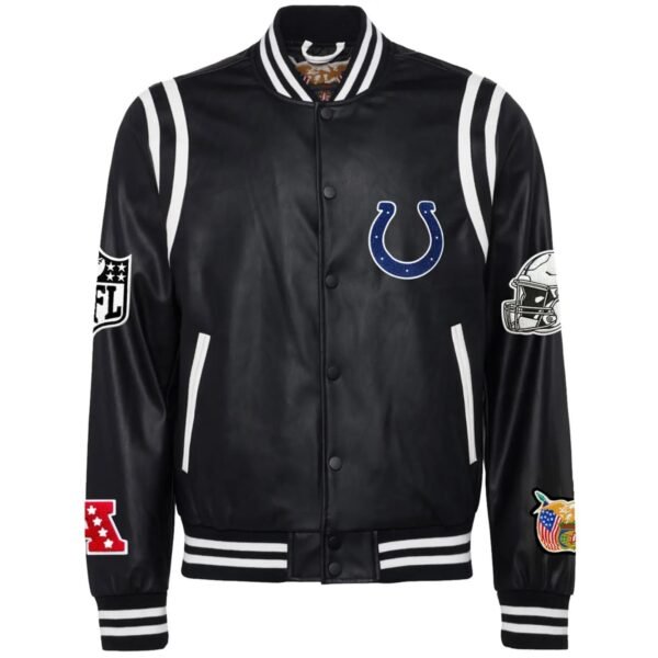 Indianapolis Colts Jeff Hamilton Leather Varsity Jacket