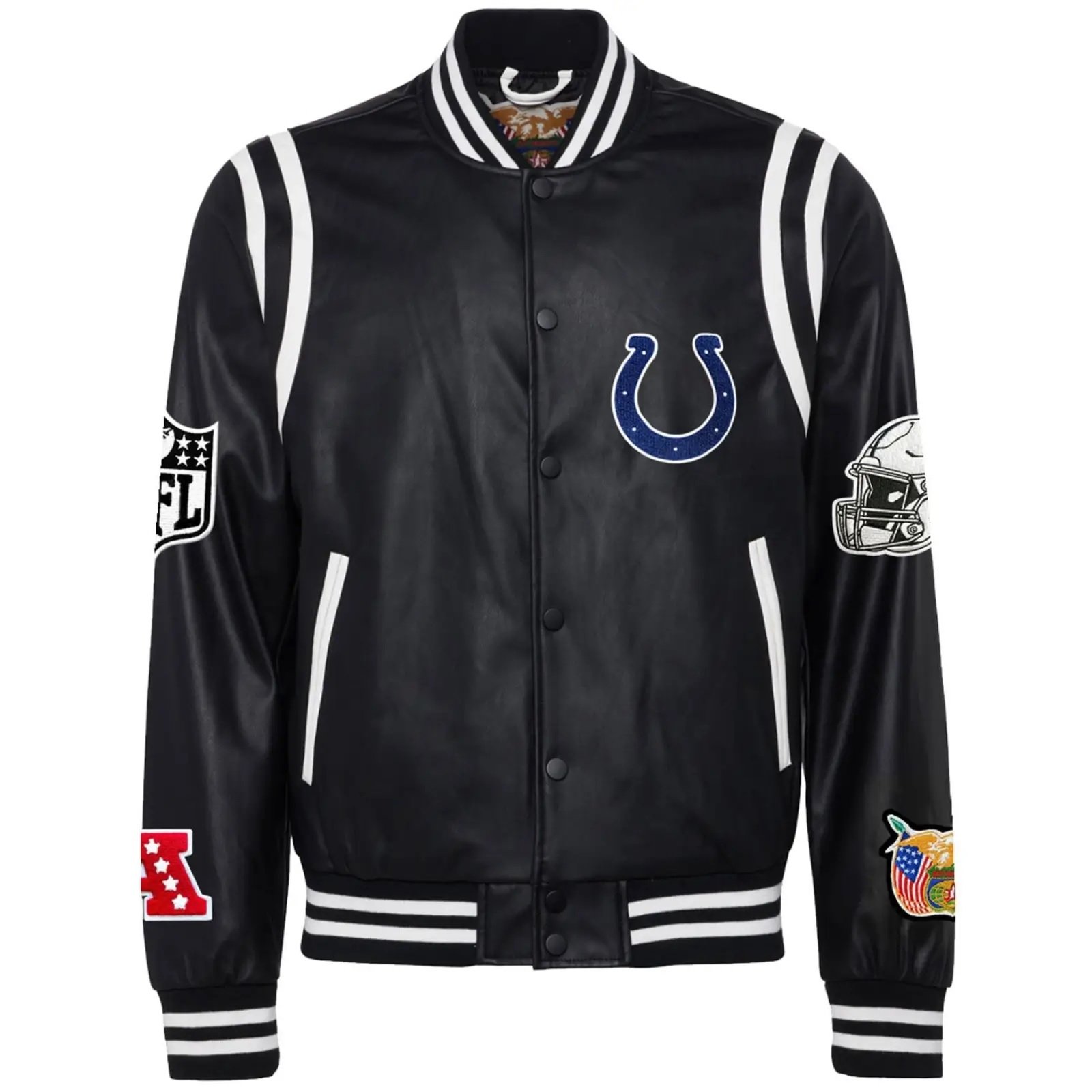 Indianapolis Colts Jeff Hamilton Leather Varsity Jacket