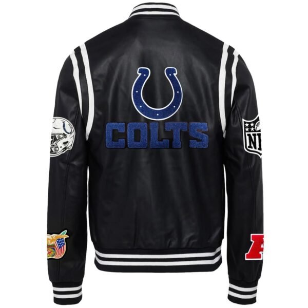 Indianapolis Colts Jeff Hamilton Leather Varsity Jacket