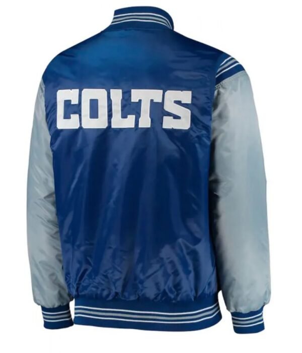 Indianapolis Colts Starter Satin Grey and Blue Jacket