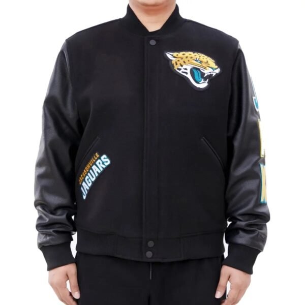 Jacksonville Jaguars Classic Rib Wool and Leather Jacket