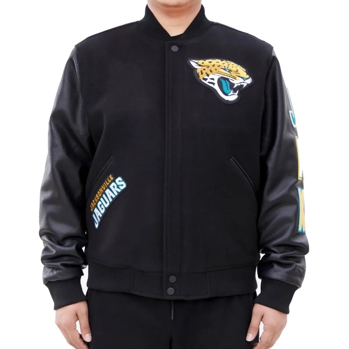 Jacksonville Jaguars Classic Rib Wool and Leather Jacket